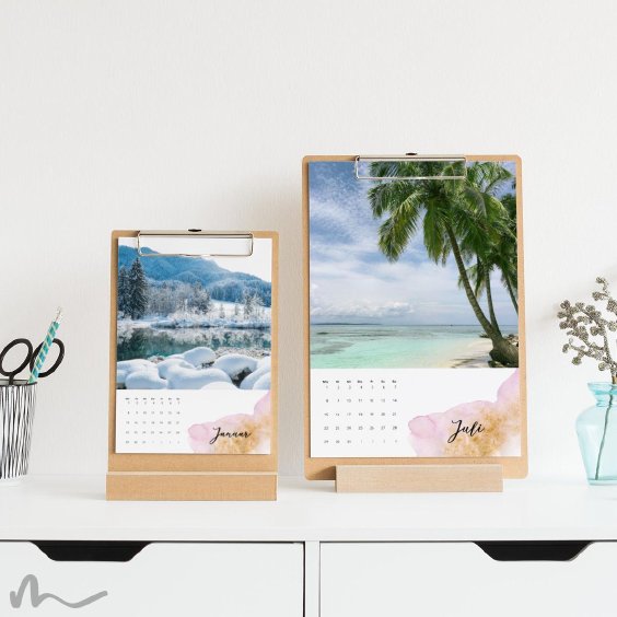 Klemmbrett Kalender mit Aufsteller Glamourös ein wunderbares Geschenk
