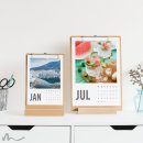 Klemmbrett Kalender mit Aufsteller Polaroid Stil