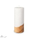 Kerze Holzelement Docht Blanko  Ø8 x 20 cm