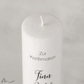 Konfirmationskerze Holzelement Docht Schlicht Ø6 x 25 cm