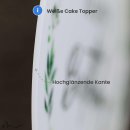Cake Topper Happy Birthday Blüten Weiss bedruckt