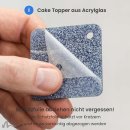 Cake Topper Herz Geometrie Blau Glitzer