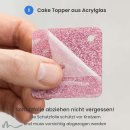 Cake Topper Herz Geometrie Pink Glitzer