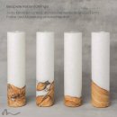 Kerze mit Holzelement und Docht Blanko 6 x 25 cm