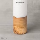 Kommunionkerze Holzelement Docht Regenbogen Blautöne Ø6 x 25 cm