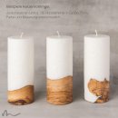 Kerze Holzelement Docht Blanko  Ø8 x 20 cm